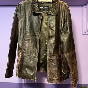 Wilson’s Leather XL brown distressed bomber jacket